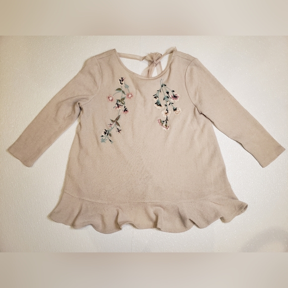 LC Lauren Conrad Sweaters - LC Lauren Conrad Cream Sweater with Floral Embroidery
